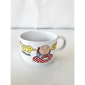 Vintage Ziggy Cartoon Soup Cup bowl ceramic Mug 1980 Tom Wilson Soup-er Person